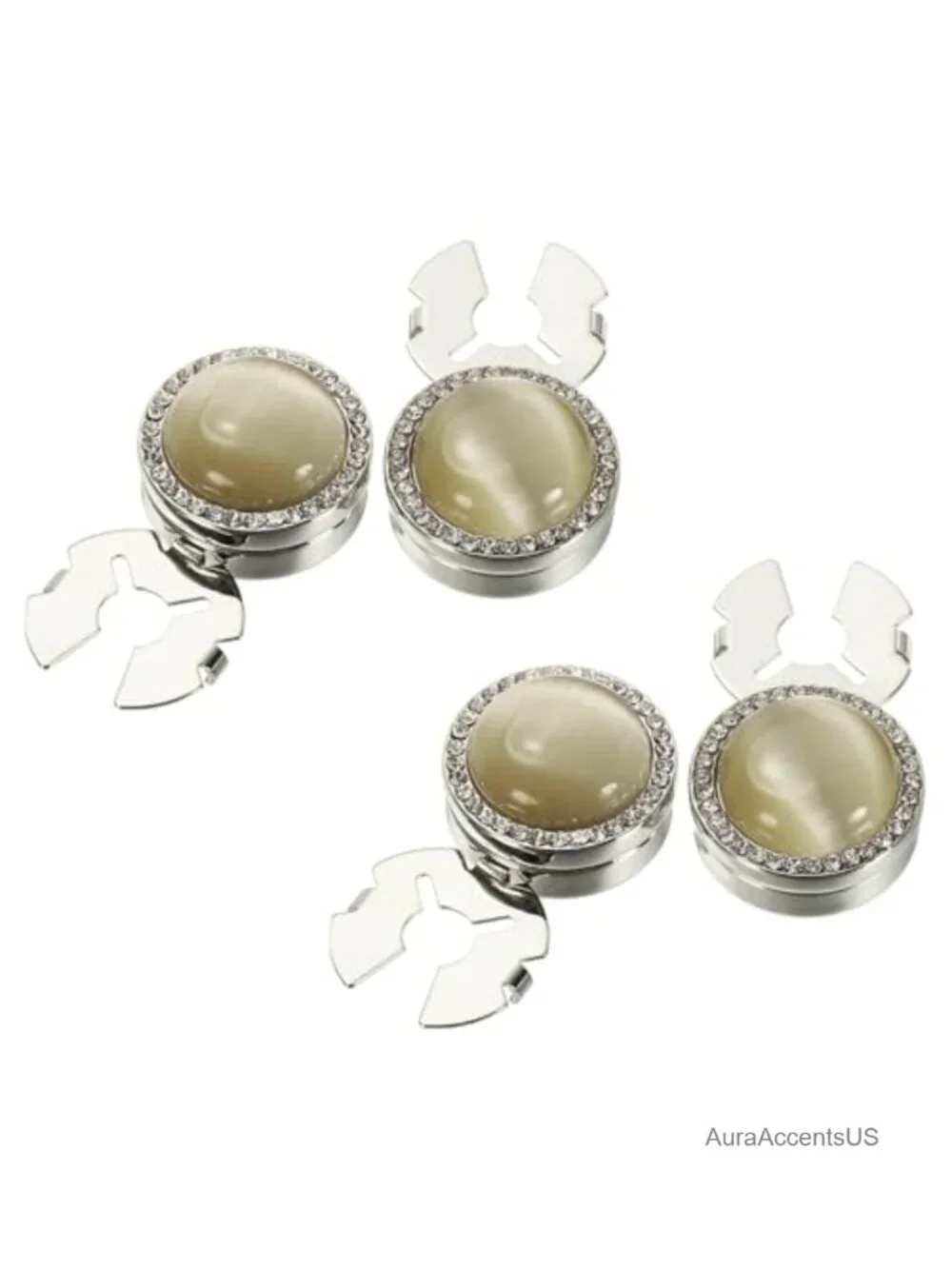 Cat's Eye Button Cover Cufflinks Detachable Decorative for French Cuff Shirts